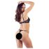 Cottelli - Mustat remmirintaliivit ja stringit - 75C/S