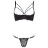 Cottelli - Mustat remmirintaliivit ja stringit - 85C/L