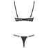 Cottelli - Mustat remmirintaliivit ja stringit - 85C/L
