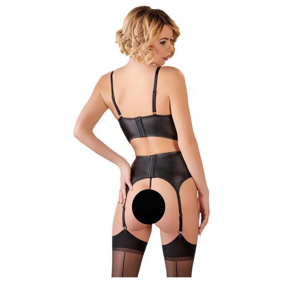 Abierta Fina - alusasusetti pitsillä ja strasseilla - musta