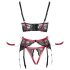 Cottelli Bondage - Matta pitsirintaliivi setti (punainen) - XL