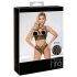 Abierta Fina - open bra and thong (black-gold) - M