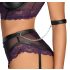 Cottelli Bondage - Rintaliivisetti ja käsikahleet (musta-violetti) - M