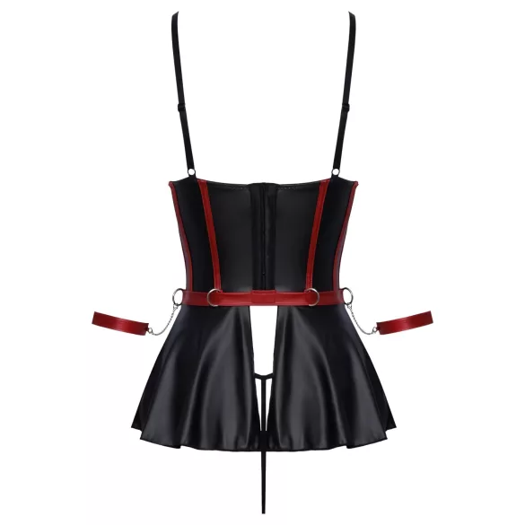 Cottelli Bondage - kiiltävä setti ja käsiraudat - musta - 85B/L