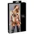 Cottelli Bondage - kiiltävä vartalovaljas bikini - musta - XL