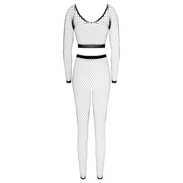 Cottelli - pitkähihaiset verkkopaita ja stringit - musta - S-L