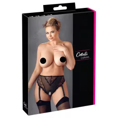   Cottelli Plus Size - pitsinen, avoin korsetti naisille (musta) - XXXXL