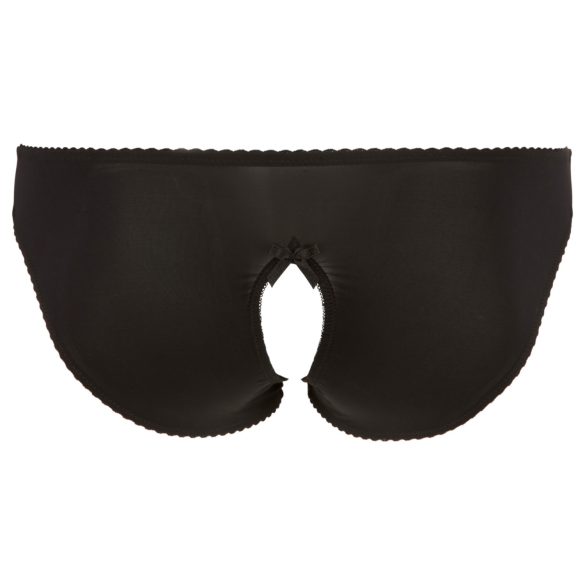 Cottelli Plus Size - pitsinen, avoin alushousu (musta) - 4XL