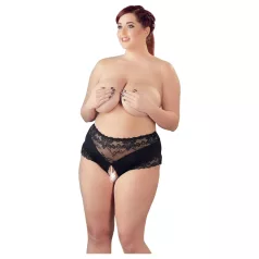   Cottelli Plus Size - avoimet stringit pitsi helmikoriste musta