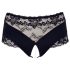 Cottelli Plus Size - Pitsinen helmikoristeltu avoalushousu (musta) - XL