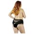 Cottelli Plus Size - Pitsinen helmikoristeltu avoalushousu (musta) - 3XL