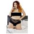 Cottelli Plus Size - Pitsinen helmikoristeltu avoalushousu (musta) - 3XL