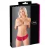 Cottelli - avoimet pitsibrazilialaiset rusetilla - punainen - XL