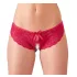 Cottelli - avoimet pitsibrazilialaiset rusetilla - punainen - XL