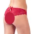 Cottelli - avoimet pitsibrazilialaiset rusetilla - punainen - XL