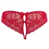 Cottelli - avoimet pitsibrazilialaiset rusetilla - punainen - XL