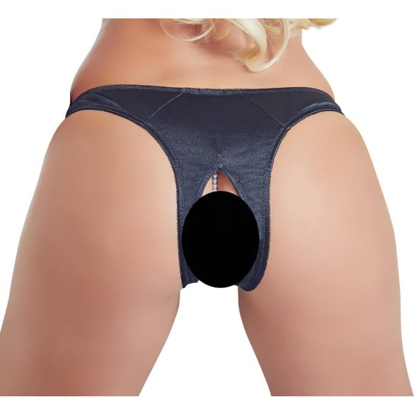 Cottelli - avoimet naisten stringit helmi koristelu musta - M