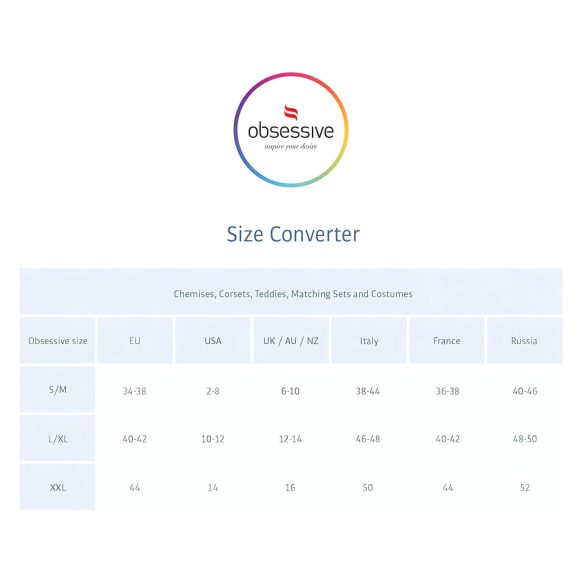 Obsessive Intensa - stringit - kaksinkertaiset olkaimet - musta pitsi - L/XL