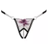Cottelli - stringit - brodeerattu lilja - musta/valkoinen - M/L