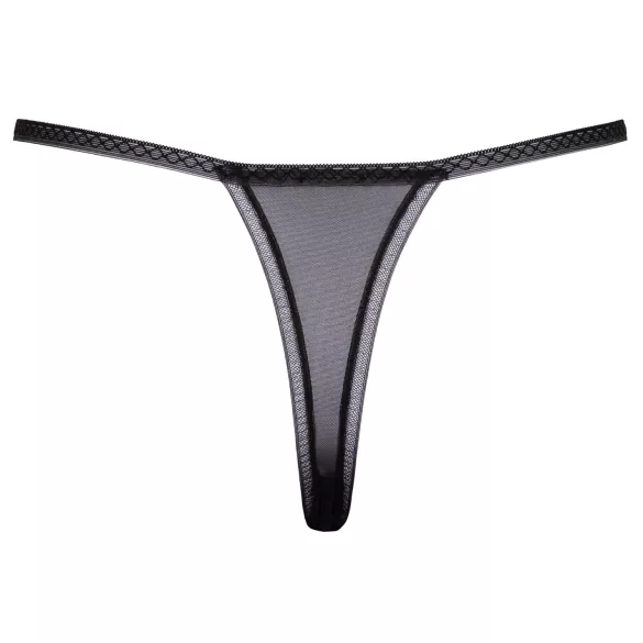 Cottelli - stringit - brodeerattu lilja - musta/valkoinen - M/L