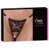Cottelli - ylelliset ruusut helmikoristeiset stringit (musta) - M/L