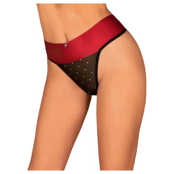 Obsessive Tienesy - rusetilla varustetut stringit (punainen) - L/XL