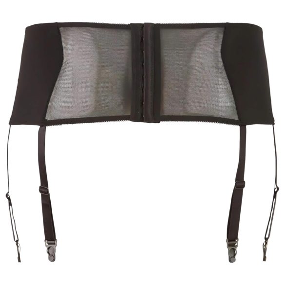 Cottelli Plus Size - pitsinen sukkanauhaliivi - nyöritys - musta