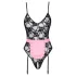 Cottelli - läpinäkyvä palvelijatar asu - musta-pinkki - XL