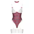Cottelli - bodysetti ruudullinen - punainen - L