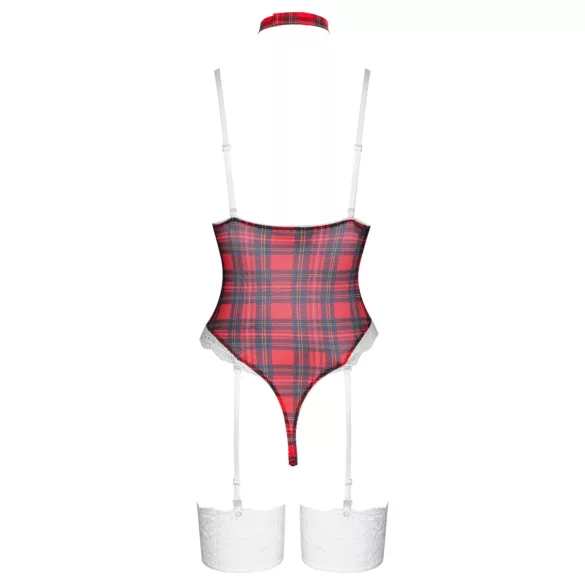 Cottelli - bodysetti ruudullinen - punainen - L