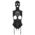 Bad Kitty - avoin body ja imumaski (musta) - XXL