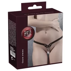 Fetish - niitein ja ketjuin koristeltu musta string (S-L)