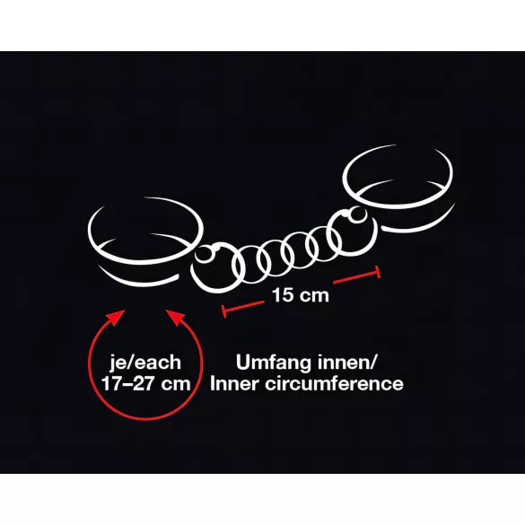 Bad Kitty - käsiraudat sydänkoristeella - musta