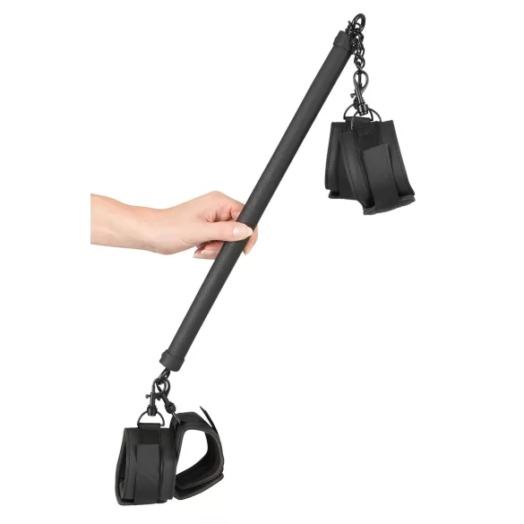 Fetish - tekonahkainen bondage-tanko setti 6 osaa - musta