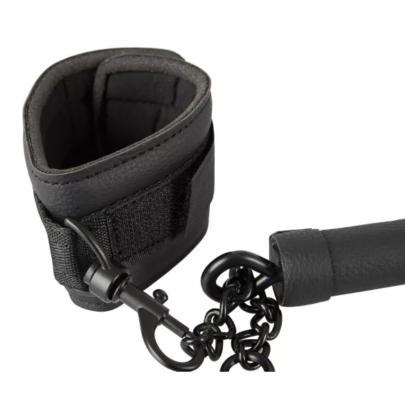 Fetish - tekonahkainen bondage-tanko setti 6 osaa - musta