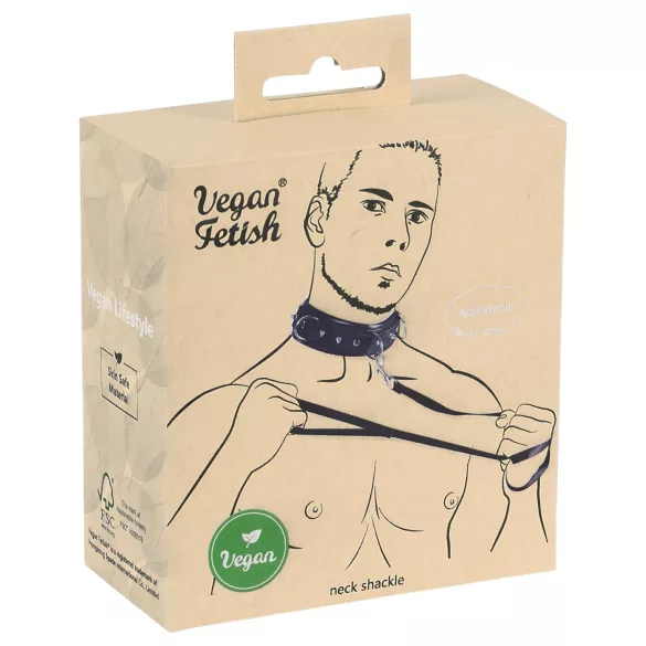 Vegan Fetish - kaulapanta ja talutushihna neppareilla - musta