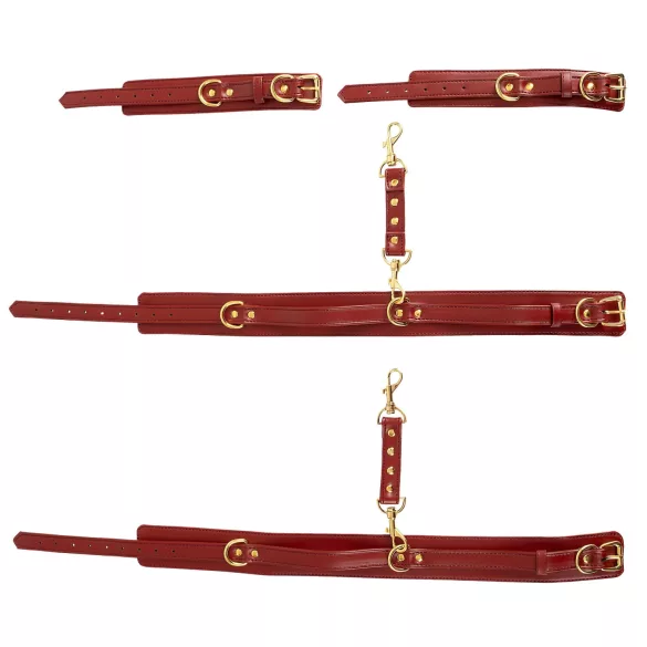 Bad Kitty - jalkoihin kiinnitettävä käsikahle setti - punainen