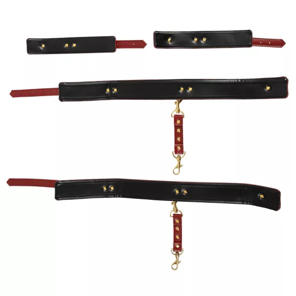 Bad Kitty - jalkoihin kiinnitettävä käsikahle setti - punainen