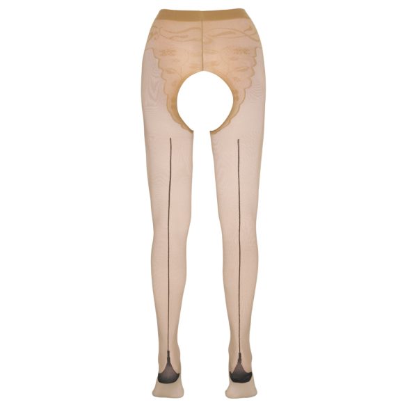 Cottelli - Sukat raitakuviolla - ihonvärinen - 2