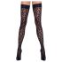 Cottelli Legwear - leopardikuvioiset stay-up sukat - musta - 3