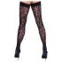 Cottelli Legwear - leopardikuvioiset stay-up sukat - musta - 3