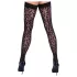 Cottelli Legwear - leopardikuvioiset stay-up sukat - musta - 4