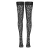 Cottelli Legwear - leopardikuvioiset stay-up sukat - musta - 5