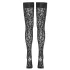 Cottelli Legwear - leopardikuvioiset stay-up sukat - musta - 5