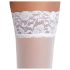 Cottelli – pitsiset, kukkakuvioiset stay-up -sukat (valkoinen) - 3/M-L