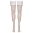 Cottelli – pitsiset, kukkakuvioiset stay-up -sukat (valkoinen) - 3/M-L