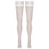 Cottelli – pitsiset, kukkakuvioiset stay-up -sukat (valkoinen) - 3/M-L