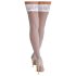 Cottelli – pitsiset, kukkakuvioiset stay-up -sukat (valkoinen) - 4/L