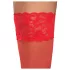Cottelli - pitsiset kukkakuvioiset stay-up sukat - punainen - 4/L
