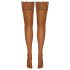 Cottelli – pitsiset, kukkakuvioiset stay-up -sukat (nude) - 3/M-L